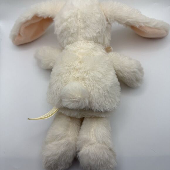 MTY International Bunny 10" Plush Cream Rabbit Peach Orange Bow Lop Ears Lovey - Picture 3 of 7